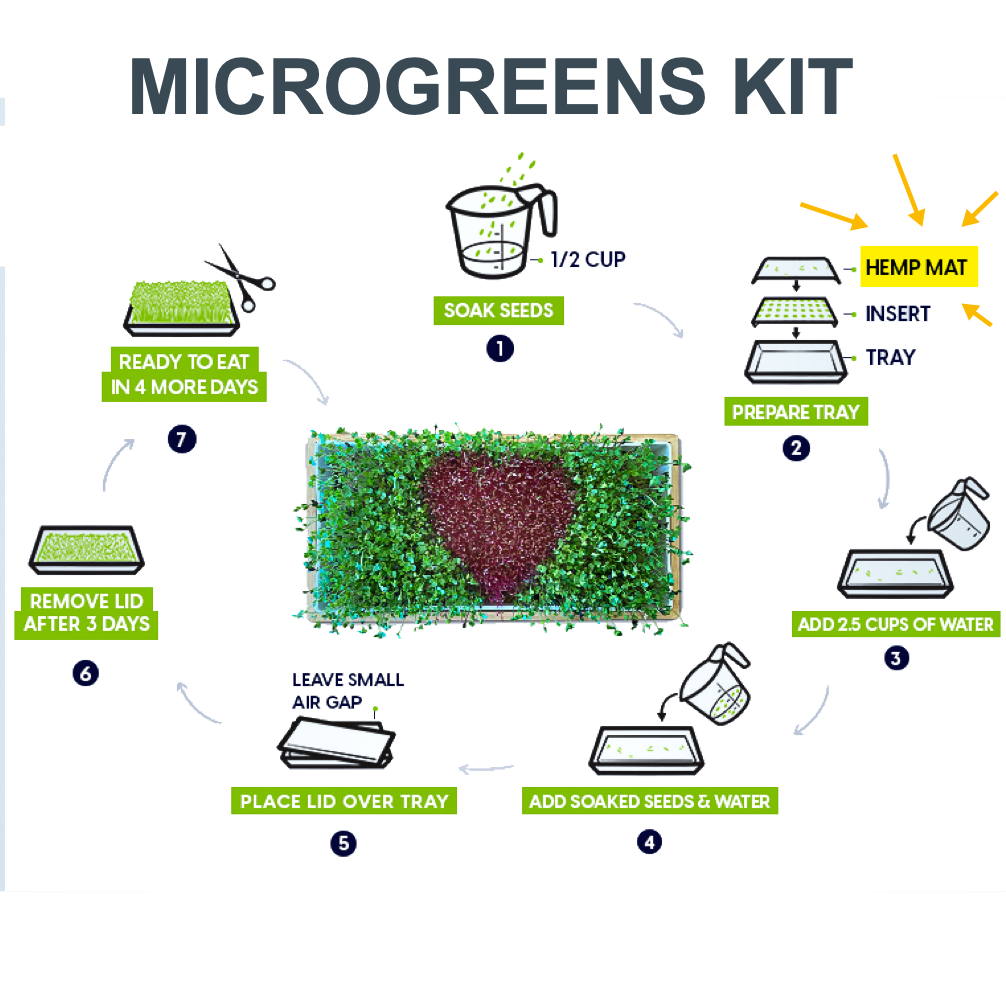 ZestiGreens Hemp Grow Mats – 10-Pack Microgreen Mats