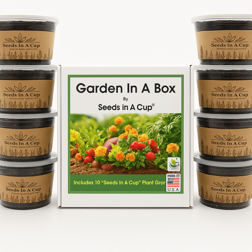 Garden in A Box by Seeds In A Cup® - Choose 10 Vegetable & Herb Kits 50 plus Plant Options To Choose From.