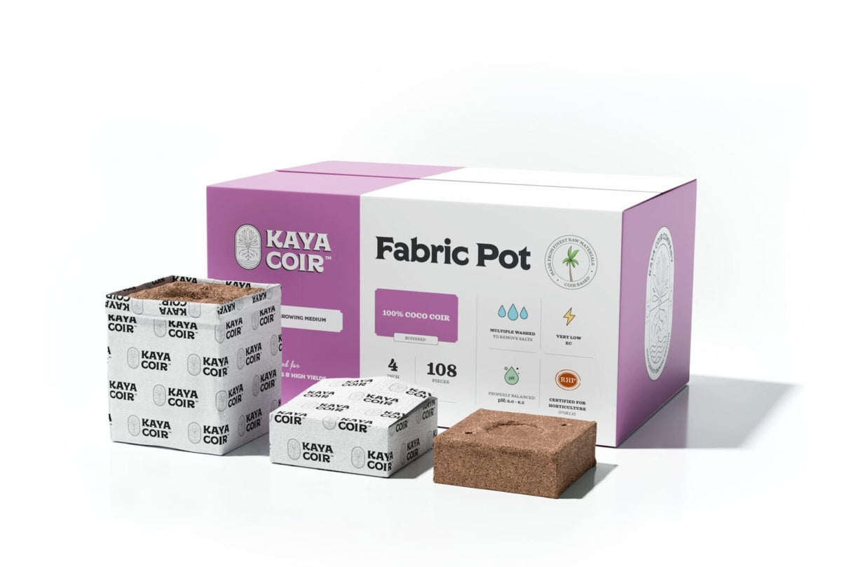 Kaya Coir 4 inch Compressed Coco Coir Fabric Pot, Case of 108