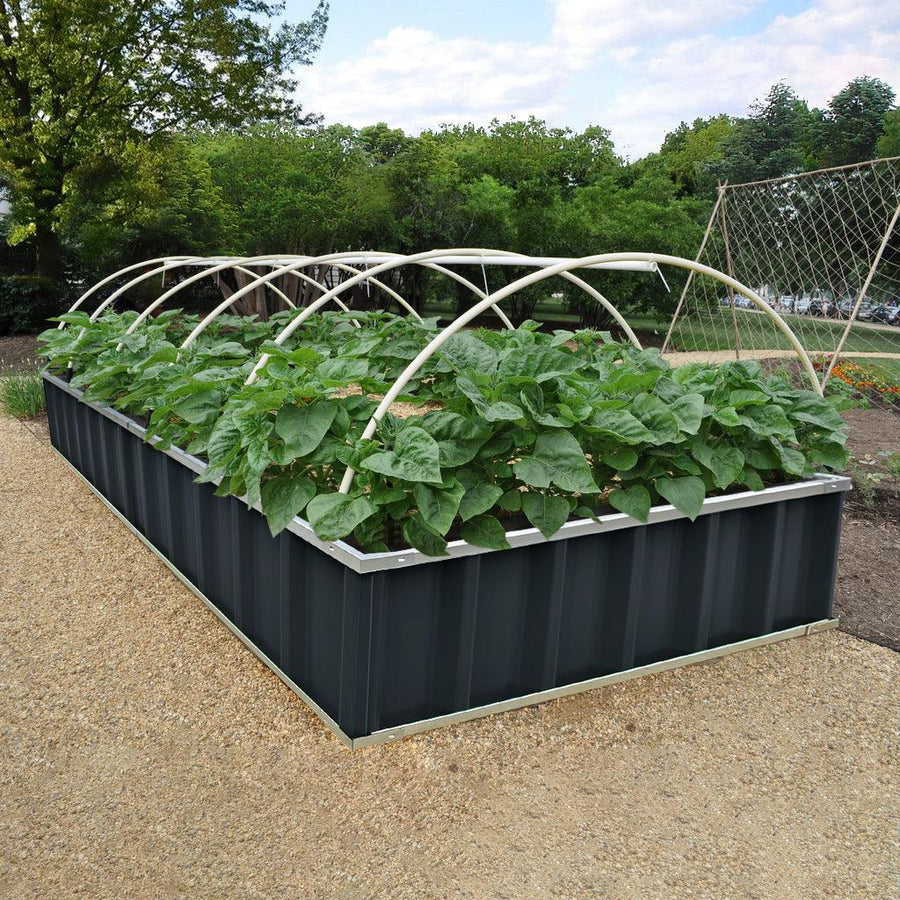 Kingbird Galvanized Steel Raised Garden Bed, Charcoal Grey