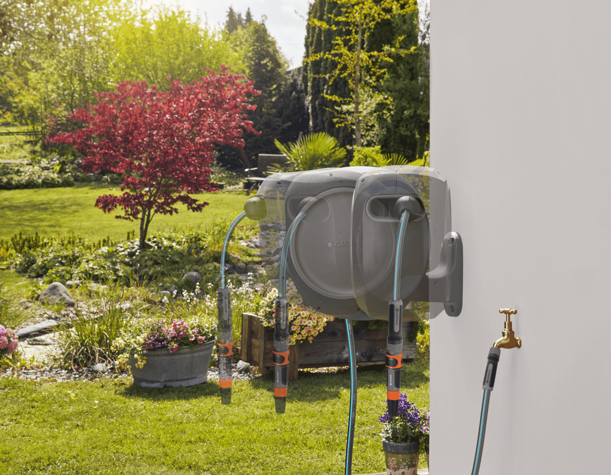 Gardena 50 ft. Wall Mount Hose Reel – Frost-Protected Garden Hose Storage