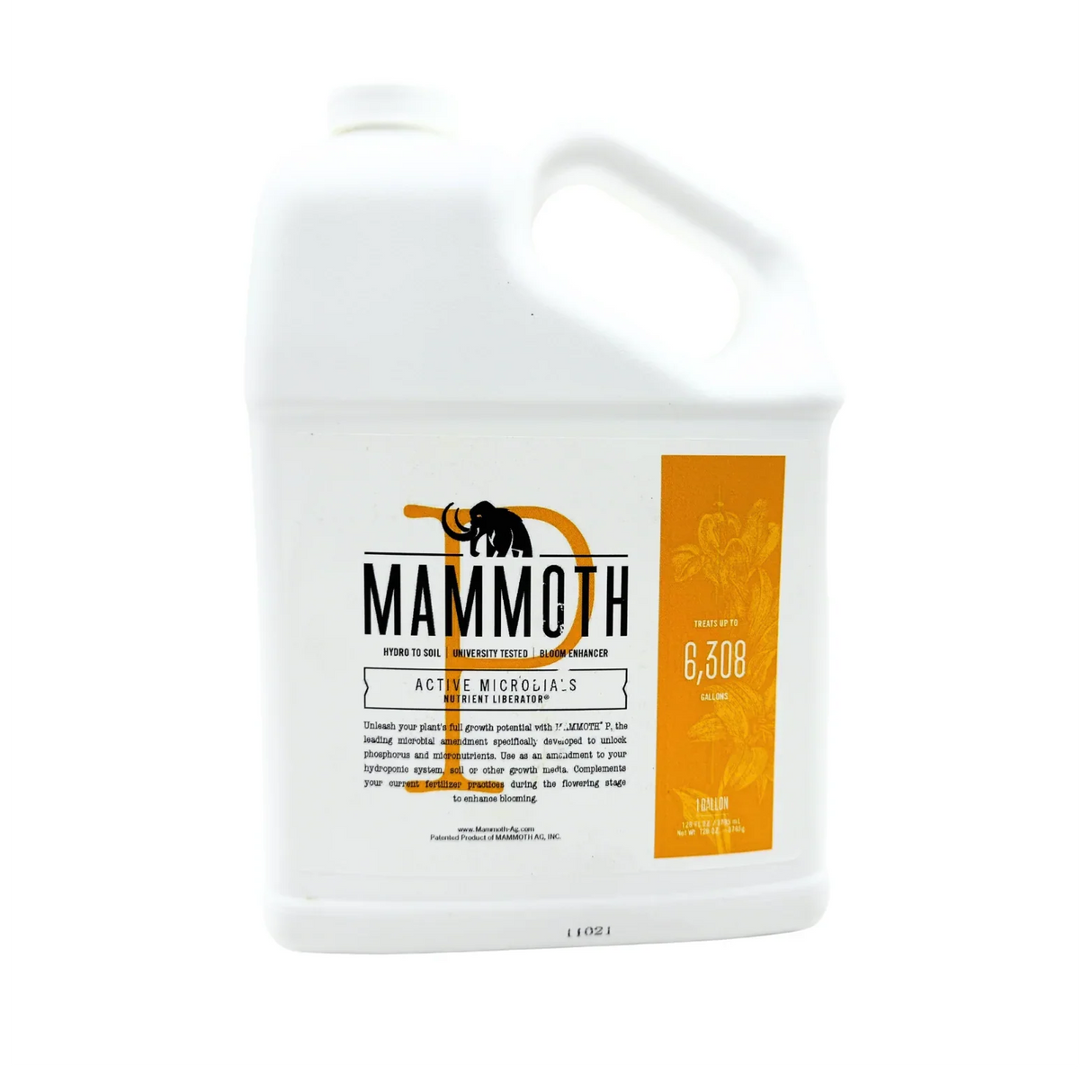 Mammoth fertilizer container on a white background