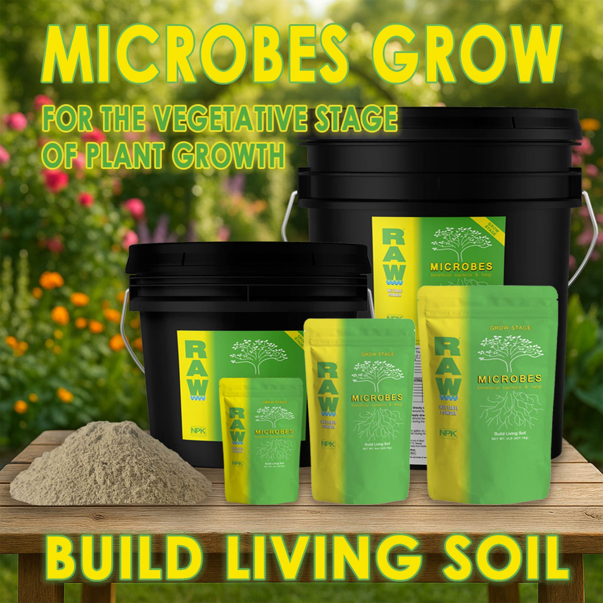 RAW Microbes Grow Stage – Beneficial Bacteria & Fungi Inoculant