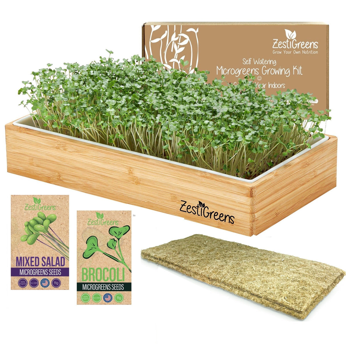 ZestiGreens Self-Watering Microgreens Growing Kit