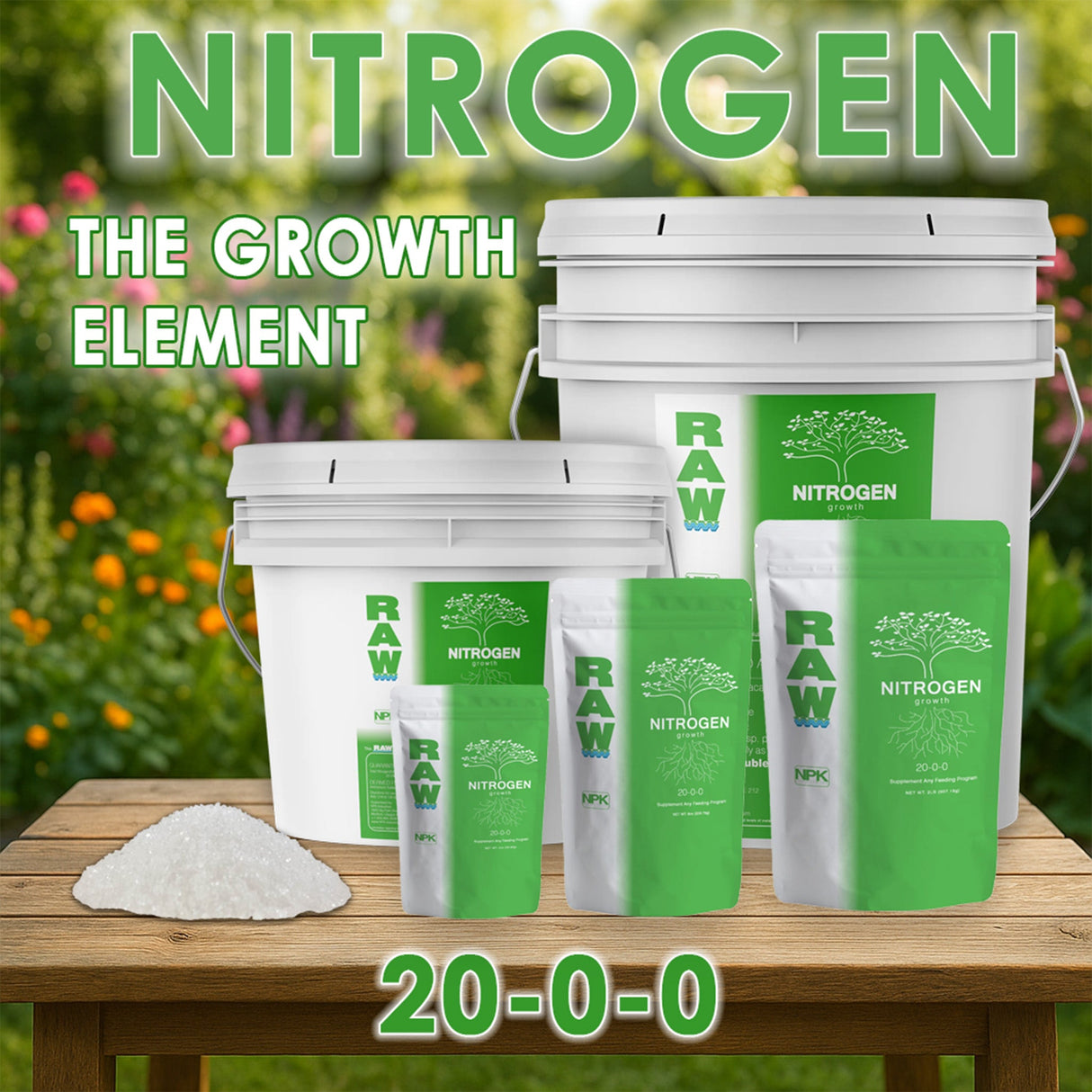 RAW Nitrogen | 20% Ammonium Nitrogen Water-Soluble Plant Supplement