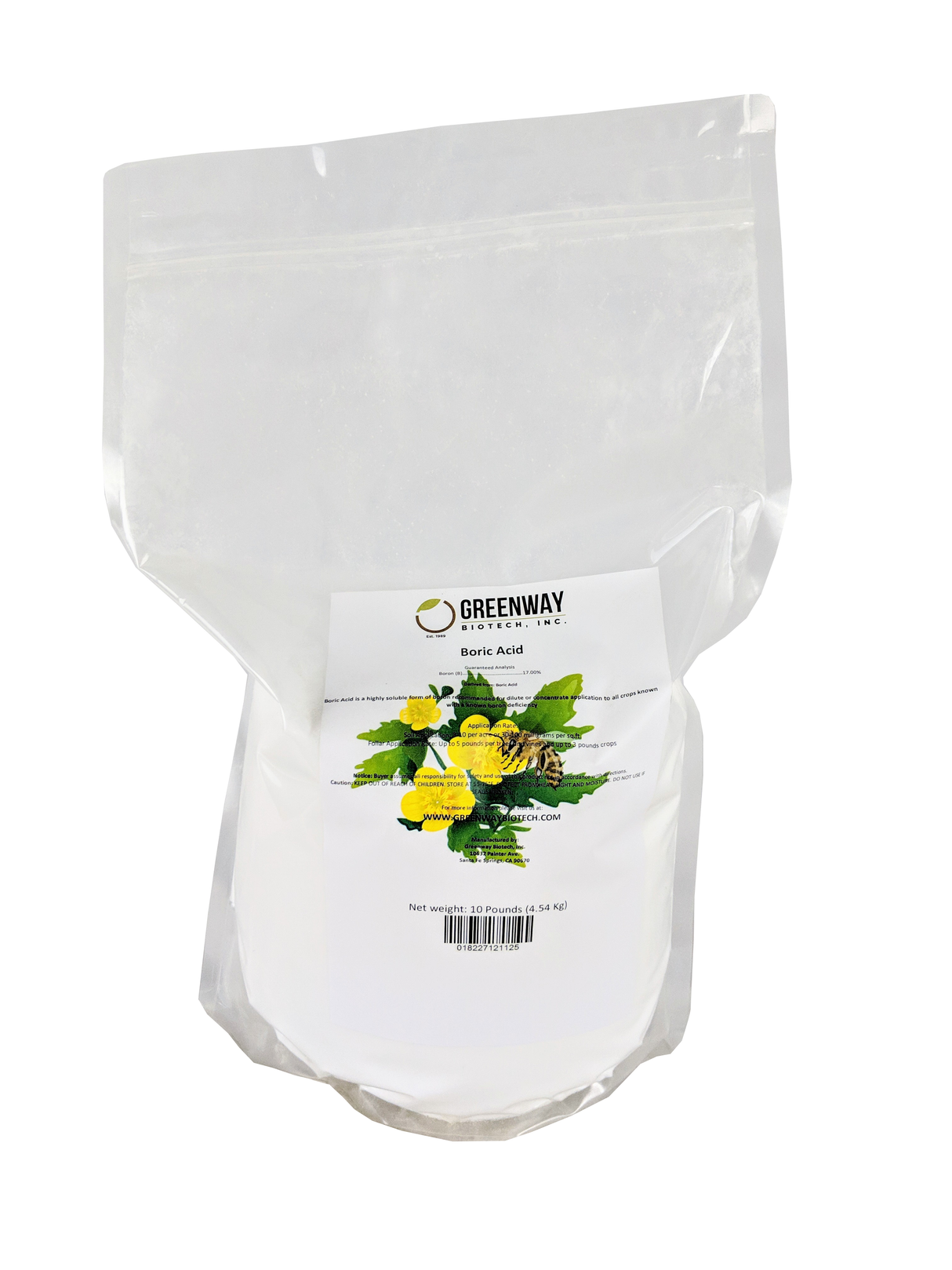 Organic Boric Acid Fertilizer 17% Boron – Water Soluble Micronutrient