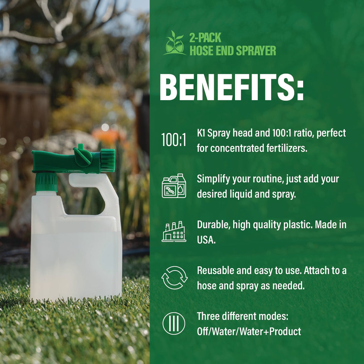 Humboldts Secret 32 oz Hose-End Sprayer (2-Pack)