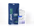 Plantchek CBD quick test kit with blue packaging, test tubes, and instructions on a white background.