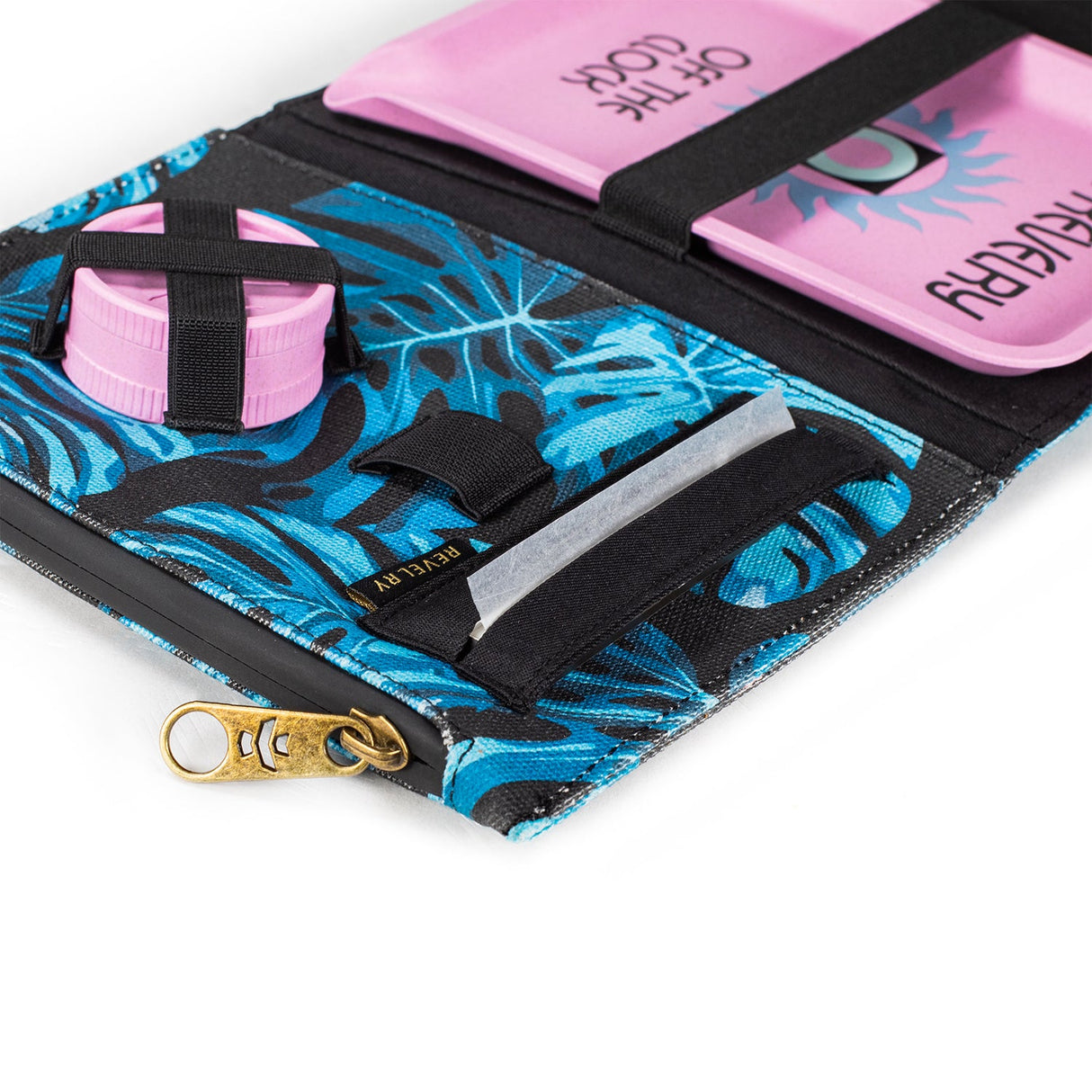 Revelry Supply The Rolling Kit – Smell Proof Travel Set with Tray, Grinder & XL Papers