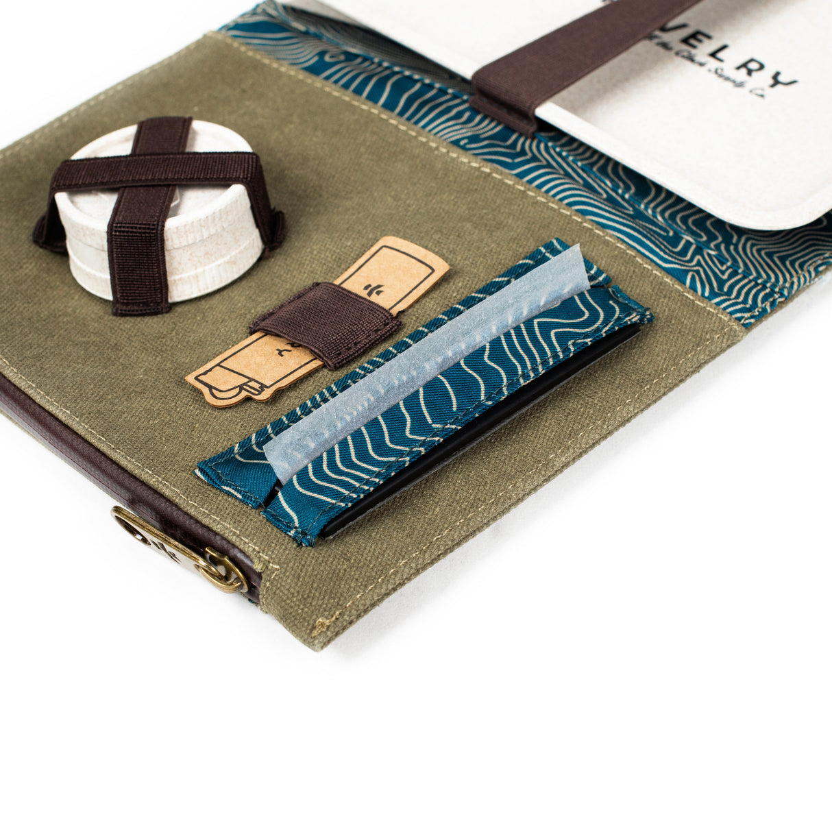 Revelry Supply The Rolling Kit – Smell Proof Travel Set with Tray, Grinder & XL Papers