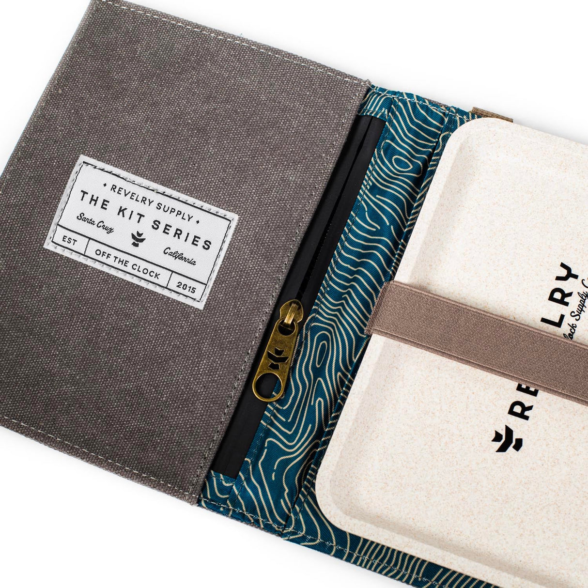 Revelry Supply The Rolling Kit – Smell Proof Travel Set with Tray, Grinder & XL Papers