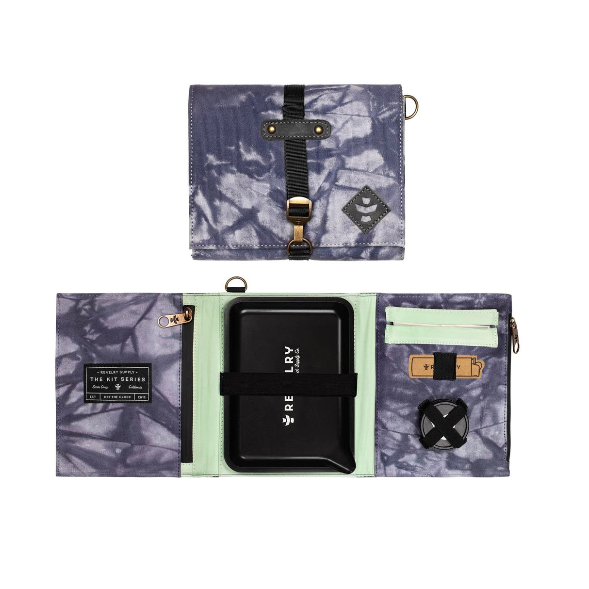 Revelry Supply The Rolling Kit – Smell Proof Travel Set with Tray, Grinder & XL Papers