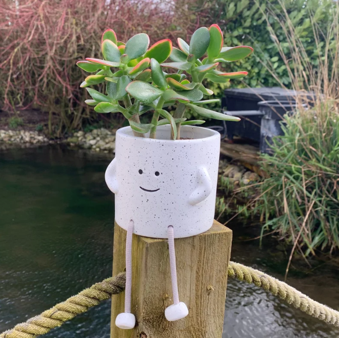 Sitting Ceramic Planter with Dangling Legs