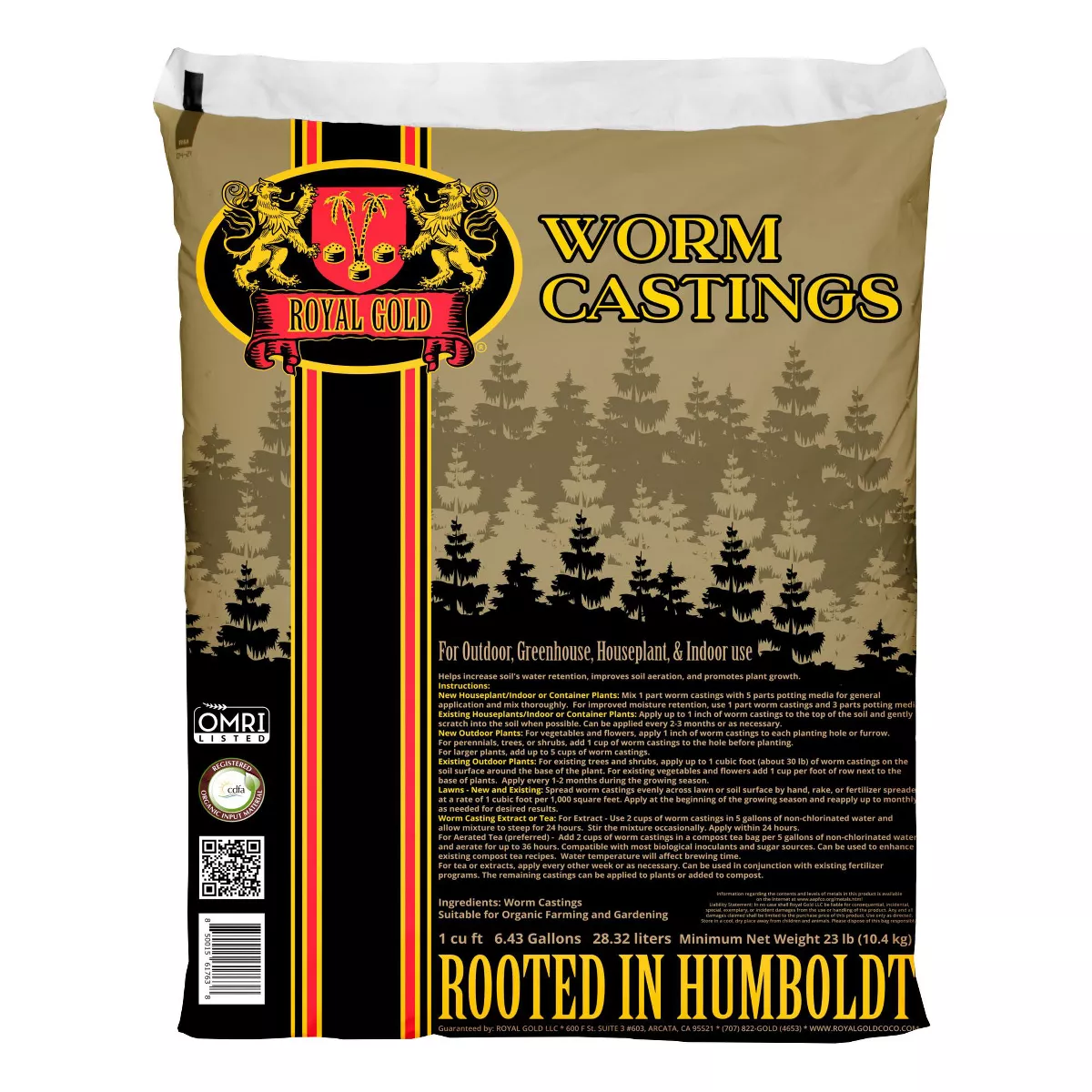 Royal Gold Worm Castings Amendment & Soil Builder 1 cf