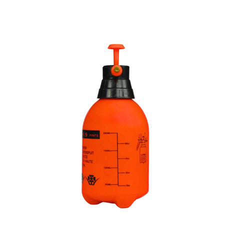 Orange fuel container with black cap on a white background
