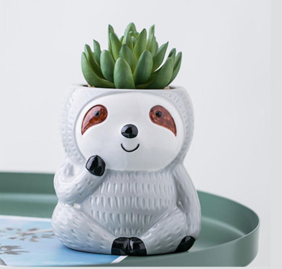 Sloth Ceramic Planter Pot for Succulents & Plants