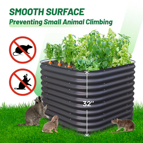 Vegega 32'' Tall 5x2 Galvanized Flower Bed (4 in 1) v2.0