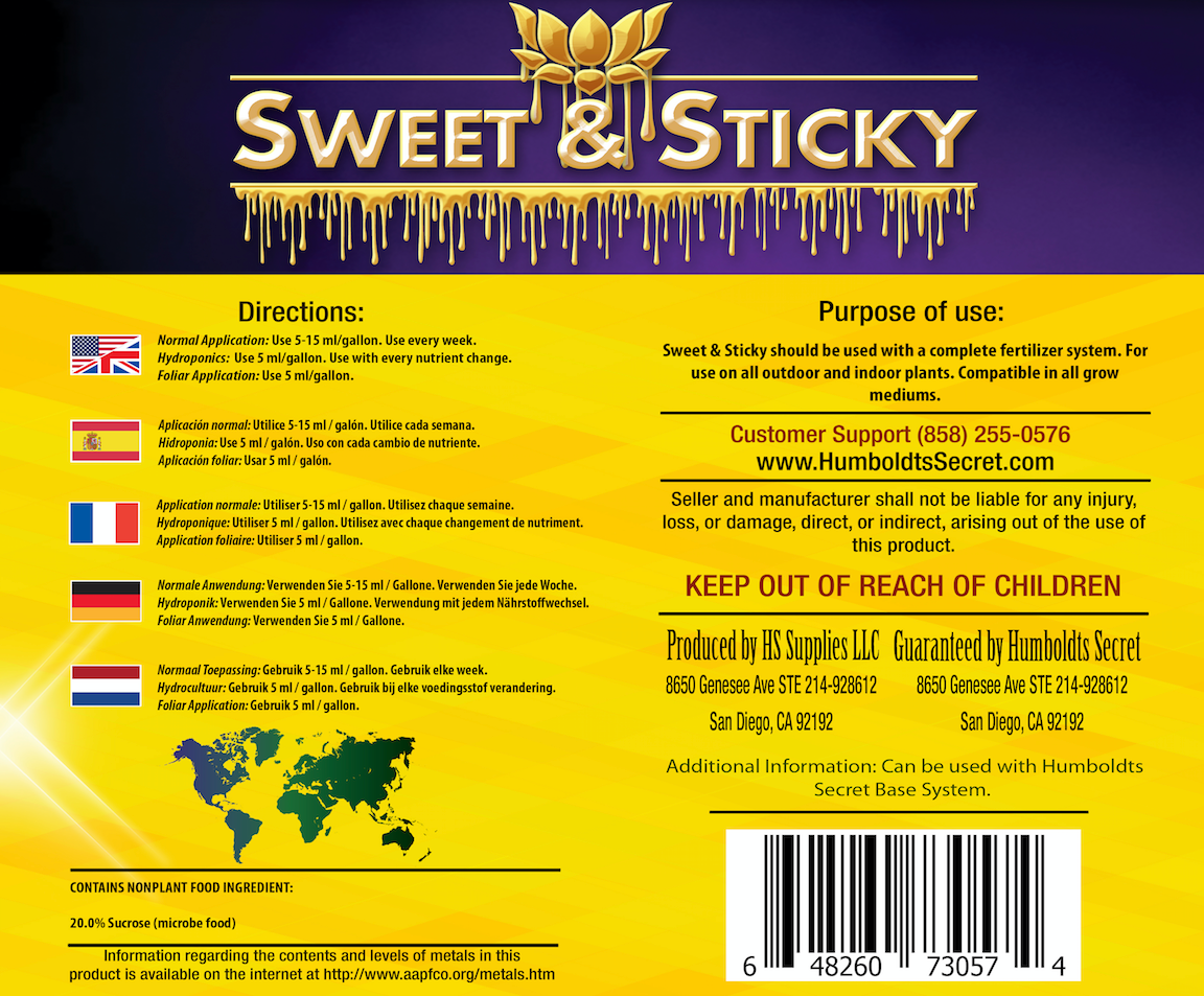 Humboldts Secret Sweet & Sticky Carbohydrate & Microbe Plant Food