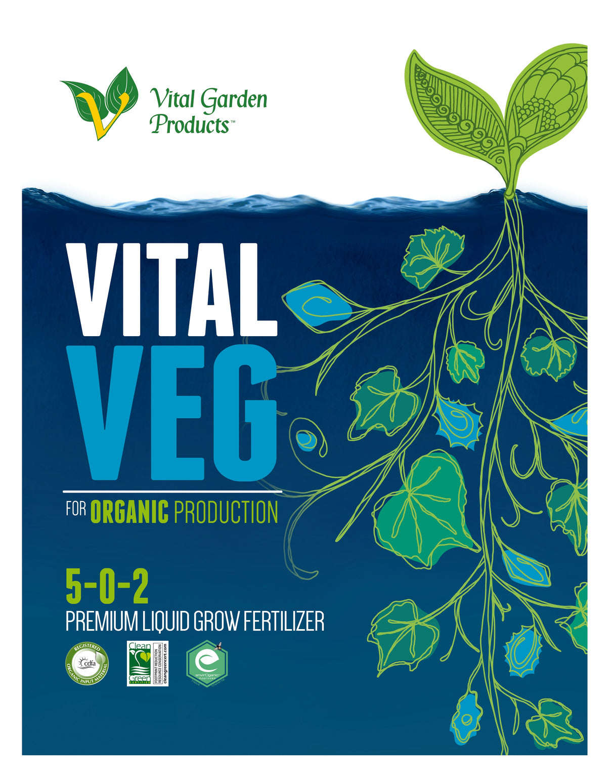 Vital Veg 5-0-2 Plant-Based Liquid Grow Fertilizer – Organic Nutrient