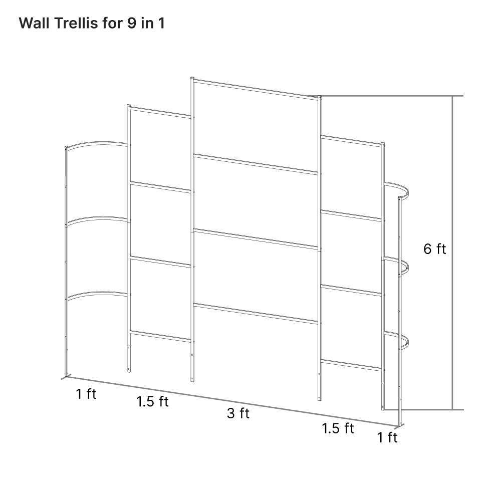 Wall Trellis (Zn-Al-Mg Steel) For 8 ft.L / 6.5 ft.L