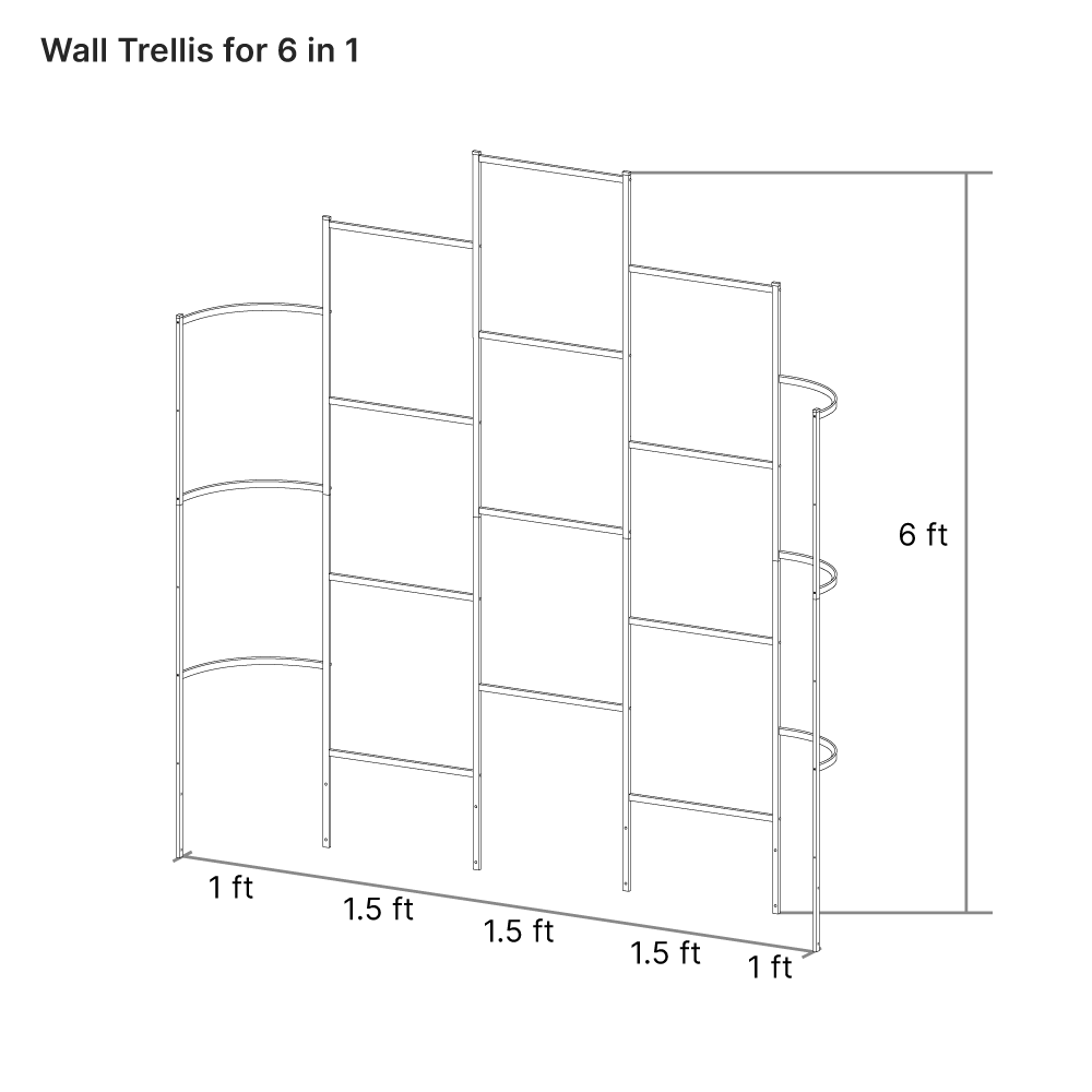 Wall Trellis (Zn-Al-Mg Steel) For 8 ft.L / 6.5 ft.L