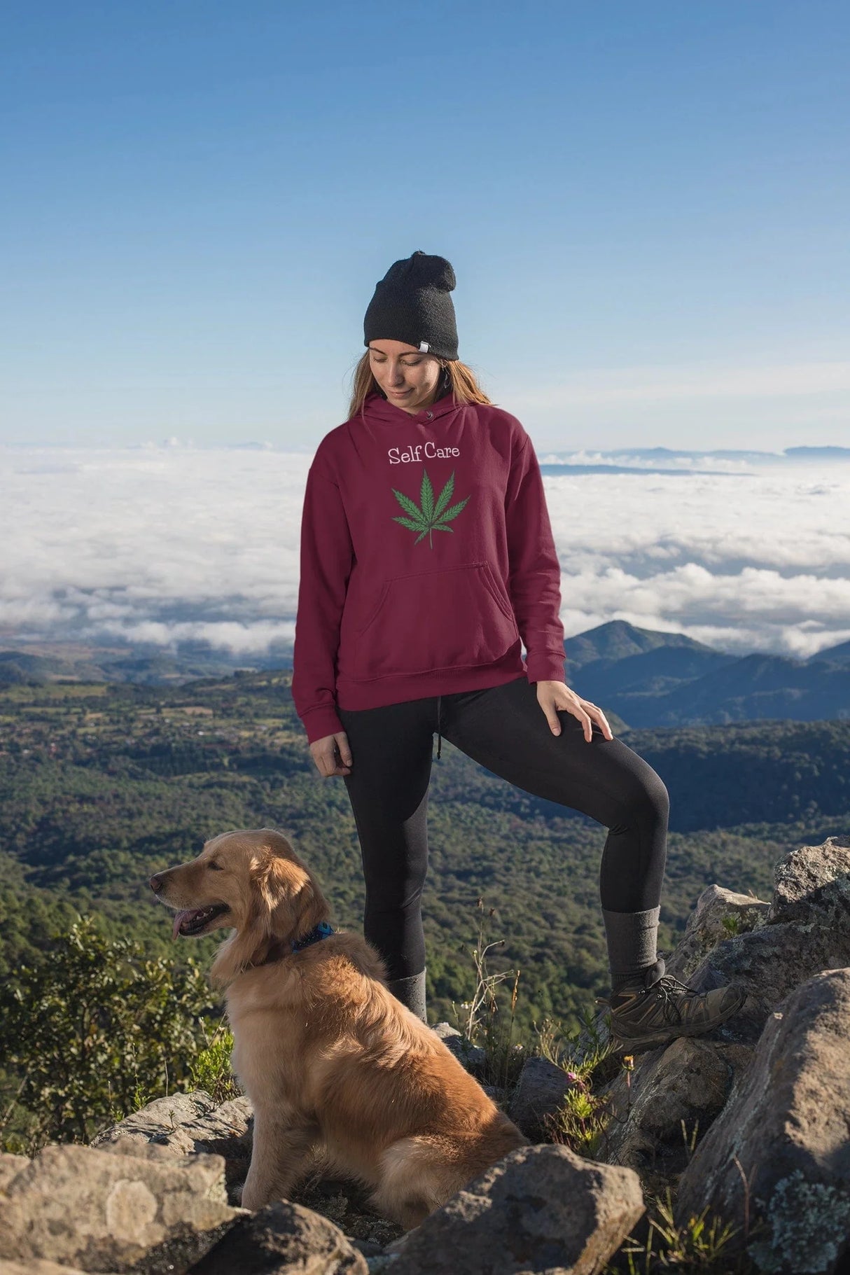 Self Care Weed Leaf Hoodies