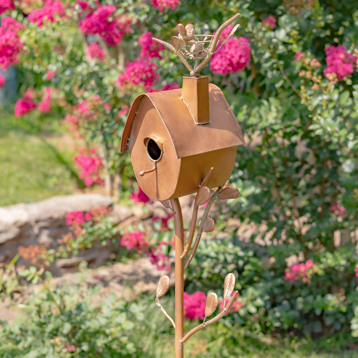 Napa Valley Wildflower Co 64.25" A-Frame Birdhouse Garden Stake
