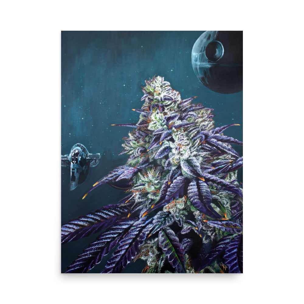 Bubba Fett Cannabis Strain Art Poster – 18x24" Matte Print
