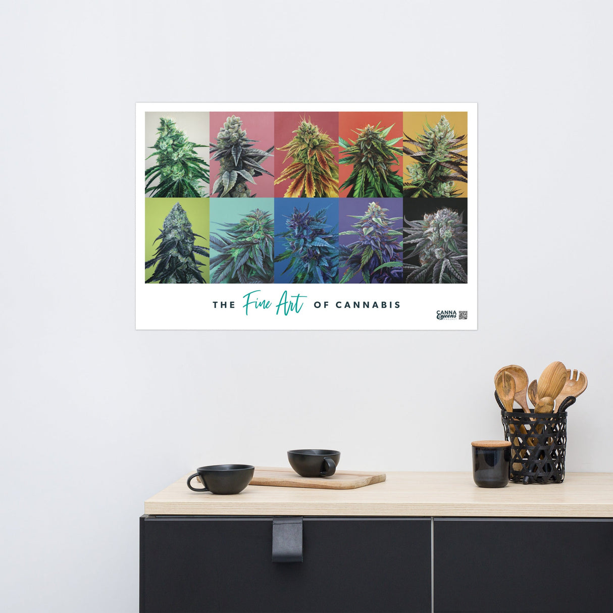 Cannabis Strain Art Collection Poster – 36x24" Featuring 10 Strains