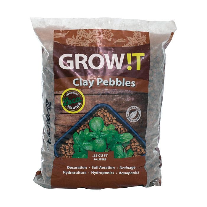 GROW!T Hydroton Clay Pebbles (4mm-16mm), 10 Liters