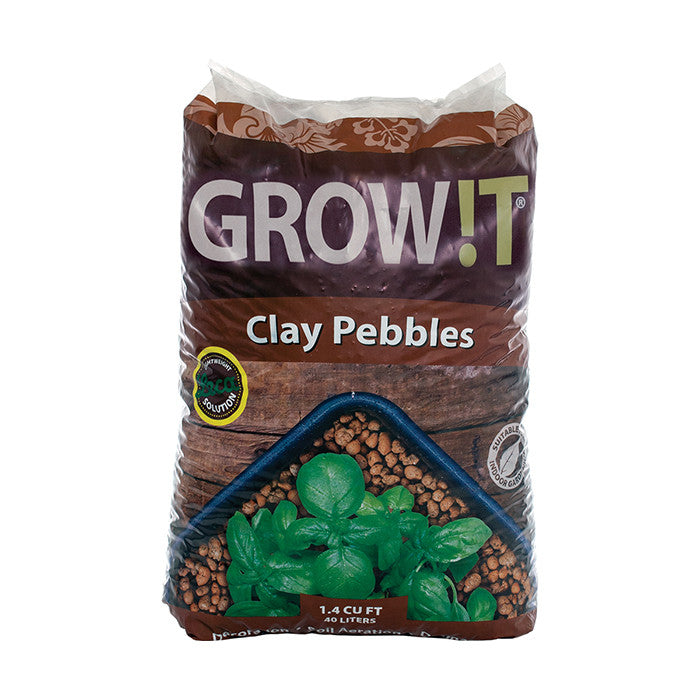 GROW!T Hydroton Clay Pebbles (4mm-16mm), 40 Liters