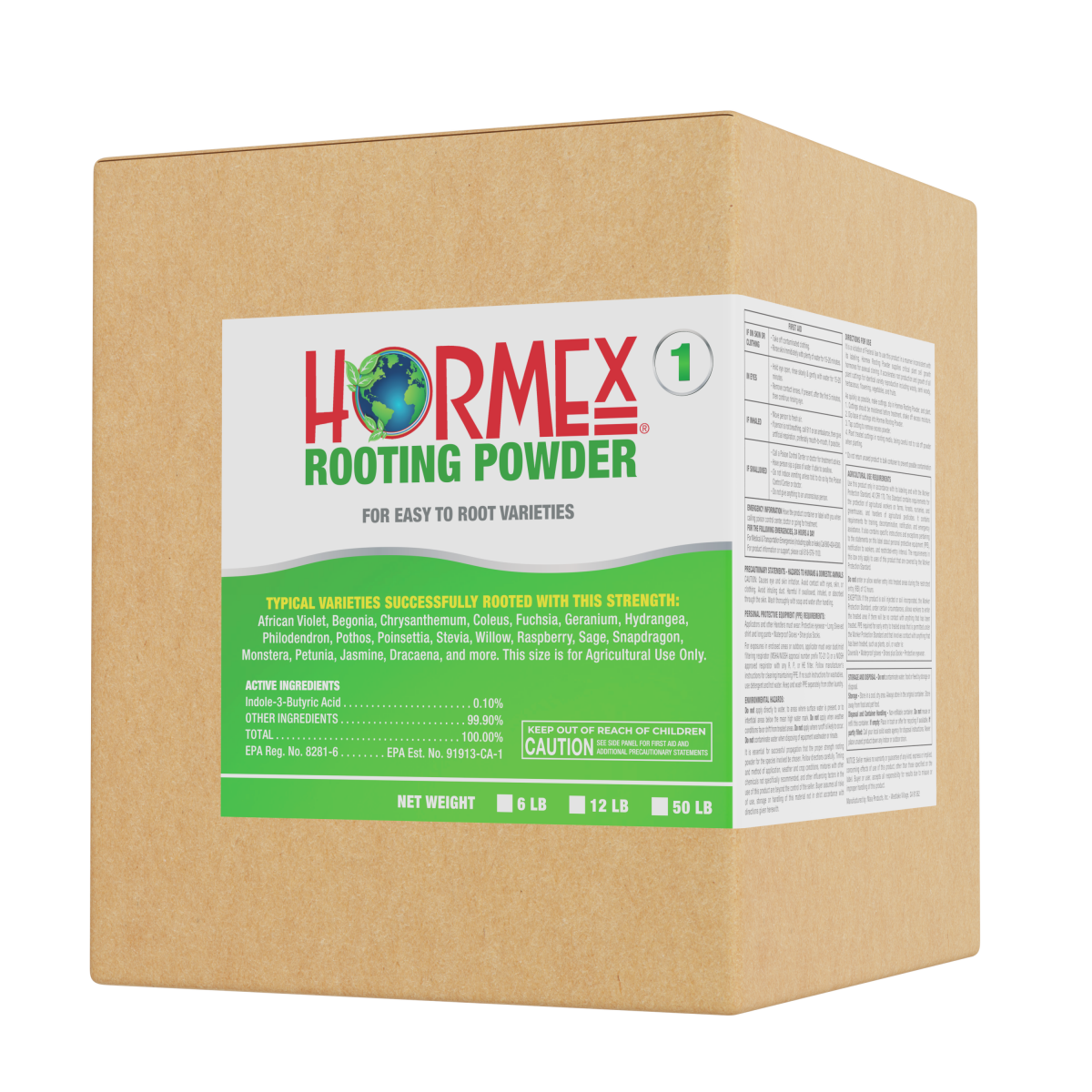 Hormex Rooting Powder #1 (0.10% IBA) – Rooting Hormone for Softwood Cuttings