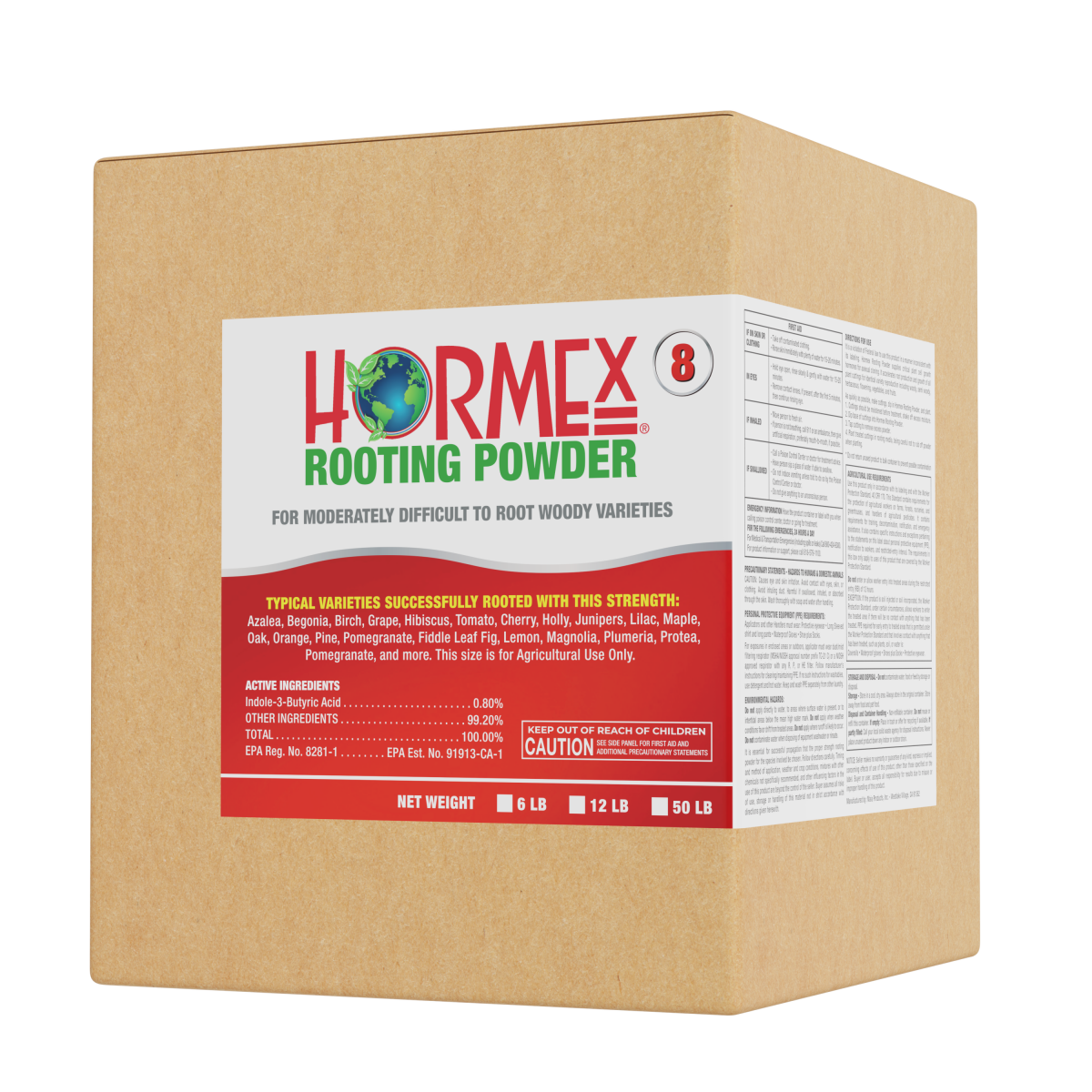Hormex Rooting Powder #8 (0.80% IBA) – Rooting Hormone for Semi-Hardwood Cuttings