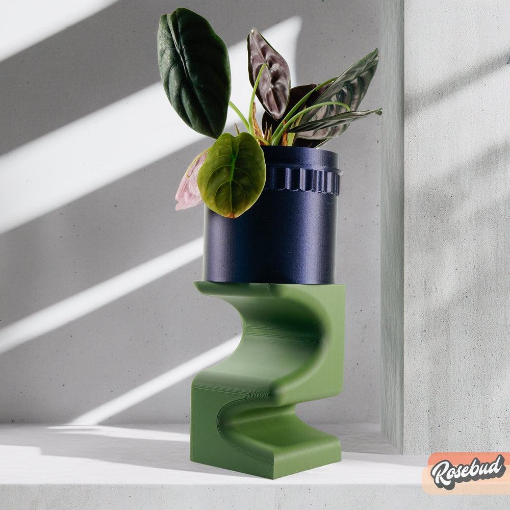Unique Indoor Brutalist Plant Stand – Modern 3D Printed Eco-Friendly Design
