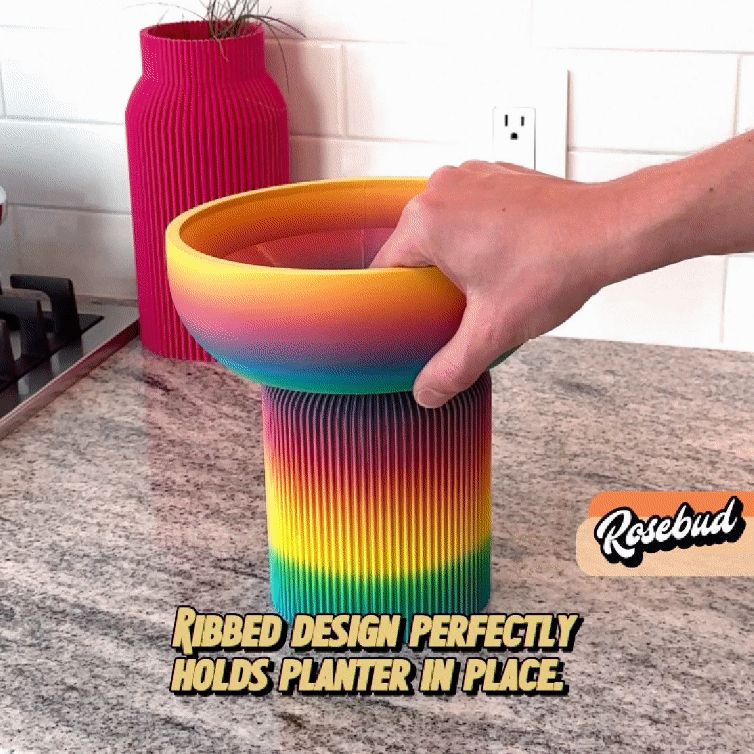 Modern Pedestal Plant Pot – Two-Piece Design
