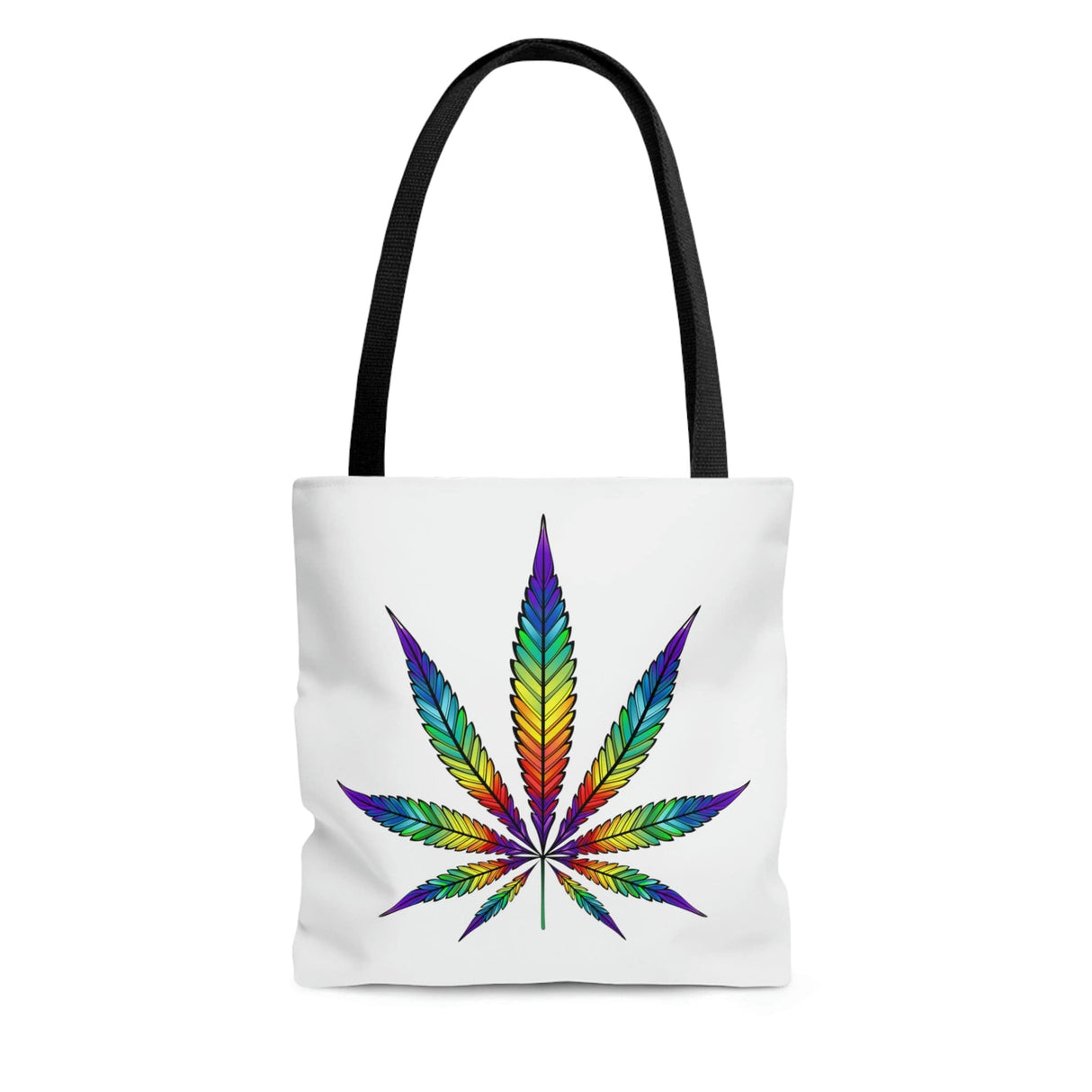 Colorful Rainbow Marijuana Tote Bag