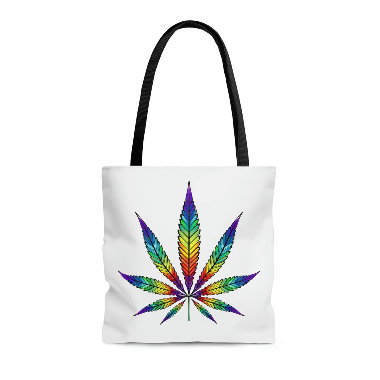 Colorful Rainbow Marijuana Tote Bag