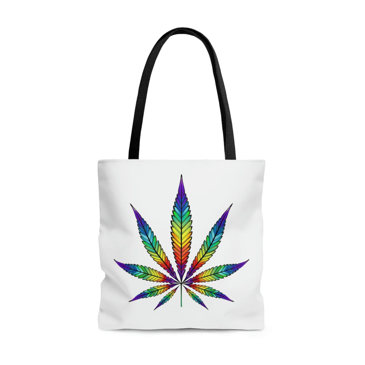 Colorful Rainbow Marijuana Tote Bag