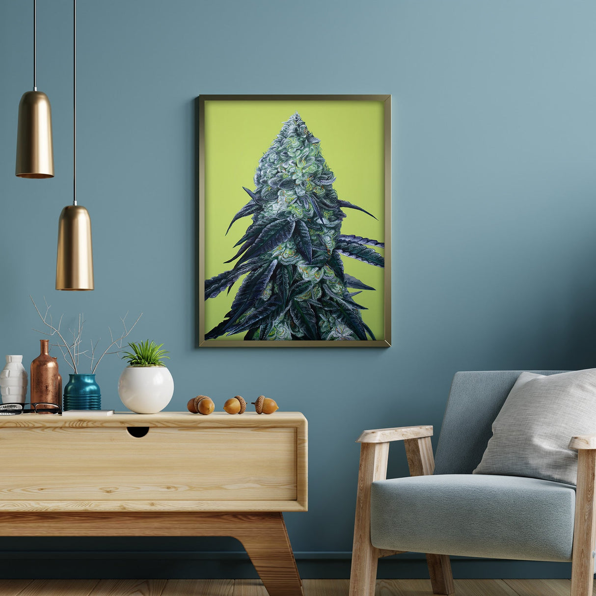 Animal Face Cannabis Strain Art Poster – 18x24" Matte Print