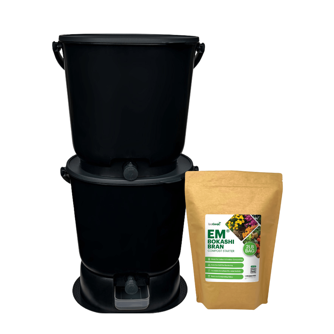 TeraGanix Essential Bokashi Compost Bin Starter Kit, 4.4 gallon