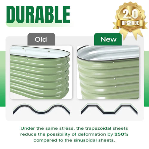 Vegega 11'' Tall 6.5x2 Galvanized Raised Flower Bed (6 in 1) v2.0