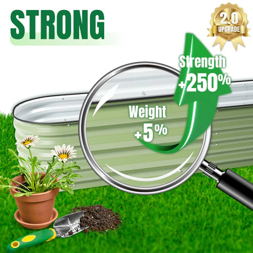 Vegega 11'' Tall 6.5x2 Galvanized Raised Flower Bed (6 in 1) v2.0