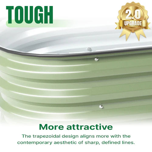 Vegega 11'' Tall 8x2 Corrugated Metal Flower Bed (9 in 1) v2.0