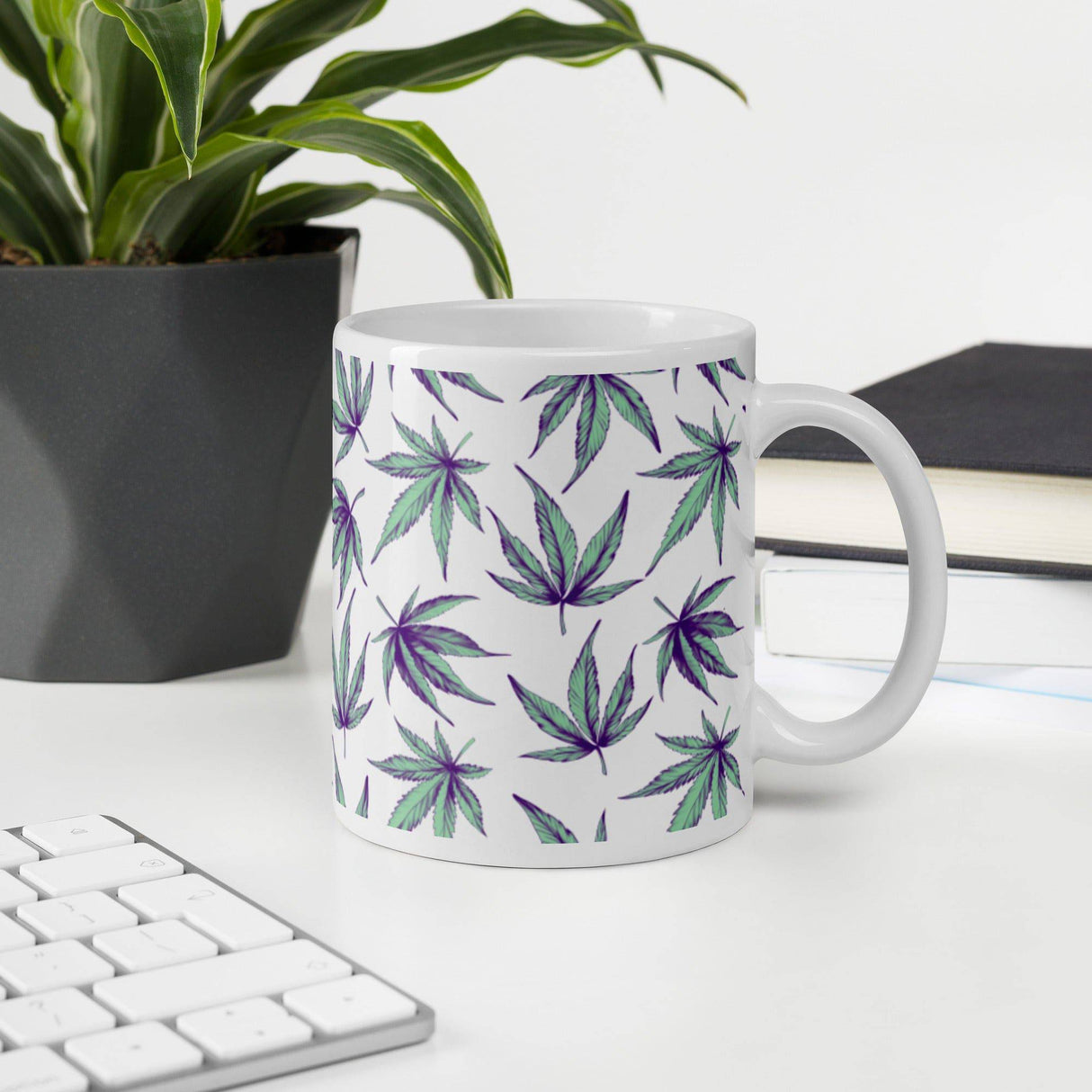 Minty Cannabis Leaf Coffee Mug
