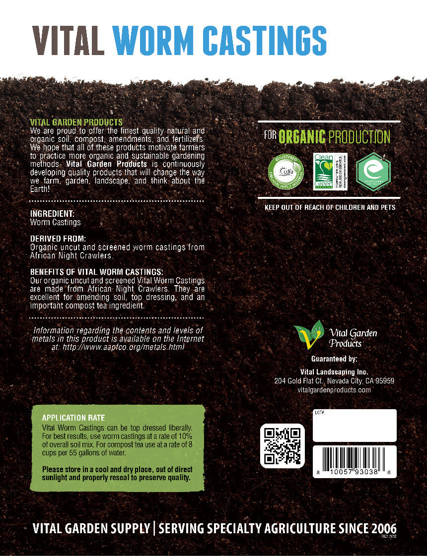Vital Worm Earthworm Castings – Organic Soil Amendment & Compost Booster