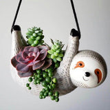 Sloth Hanging Planter Pot – Cute Ceramic Sloth Planter for Succulents & Indoor Plants