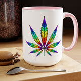 Vibrant Rainbow Cannabis Mug