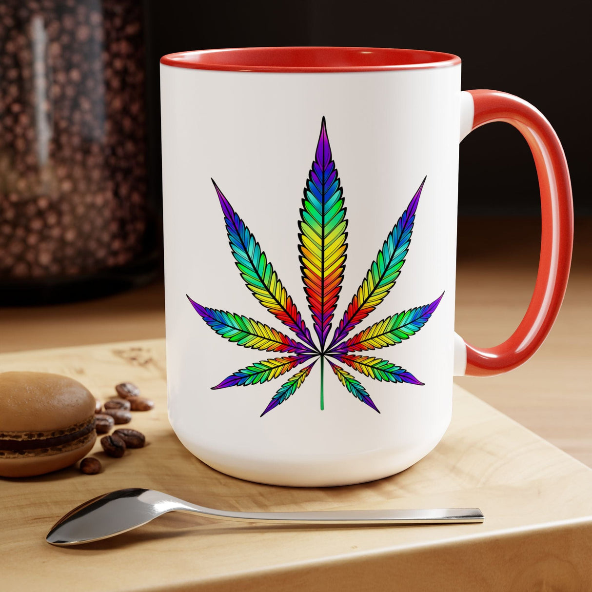 Vibrant Rainbow Cannabis Mug