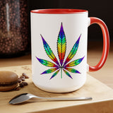Vibrant Rainbow Cannabis Mug