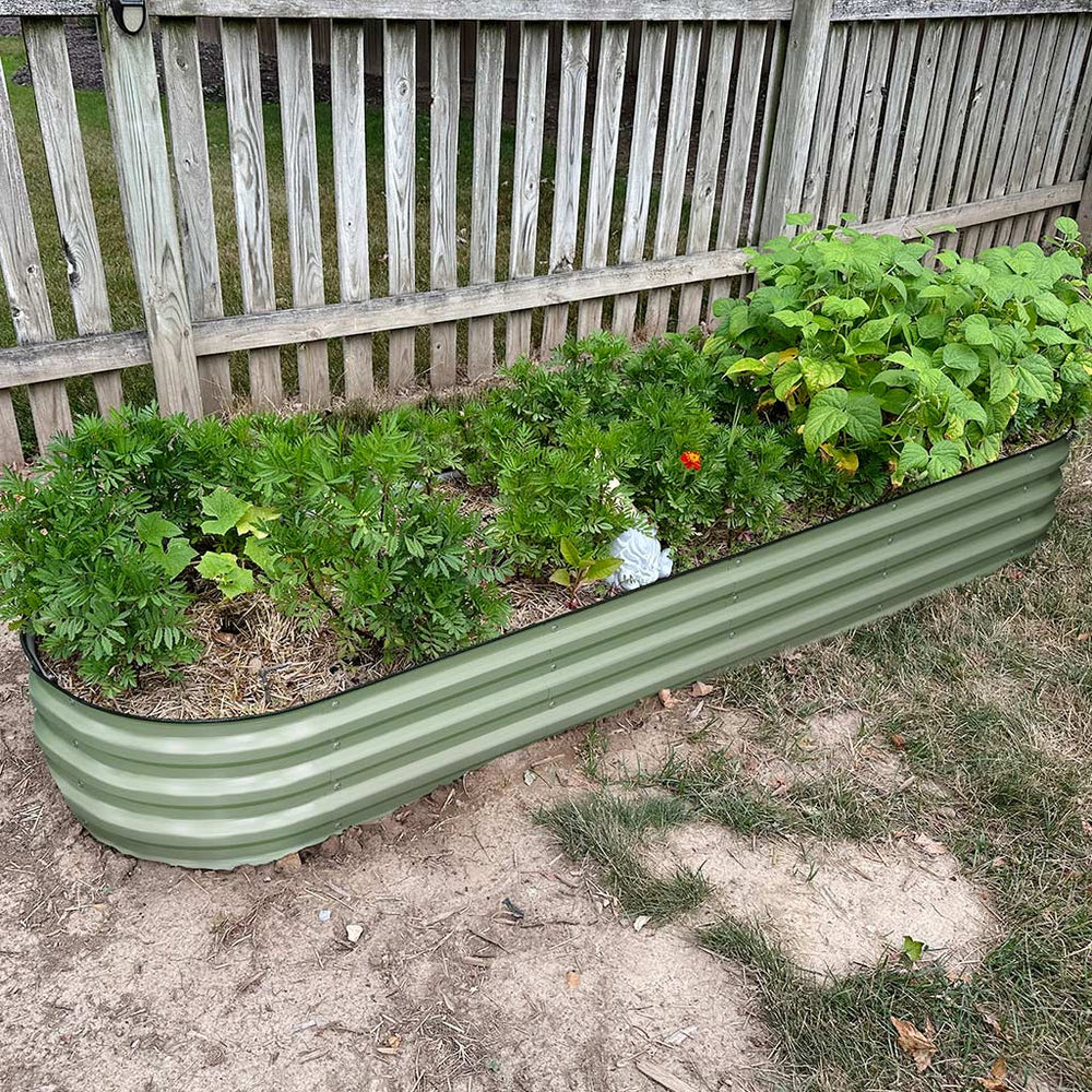 Vegega 11'' Tall 8x2 Corrugated Metal Flower Bed (9 in 1) v2.0